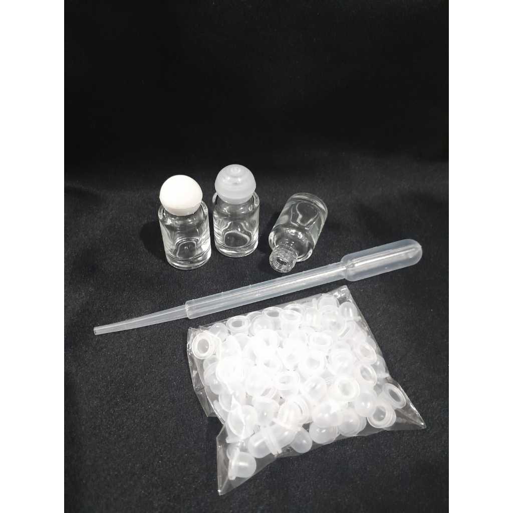 50pçs Frasco Vidro 7ml, com tampa, porta óleo, perfume, óleo de unção, essência
