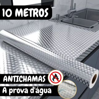 Papel De Alumínio Rolo Adesivo 3D A Prova Da Água Cozinha Pia Impermeável Antichamas em Oferta na Shopee