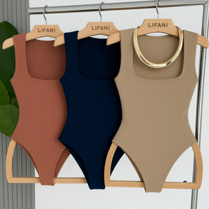 Body Feminino Quadrado Elegante Básico Forro Duplo Suplex Sem Manga Tendência promocional P M G GG Colante