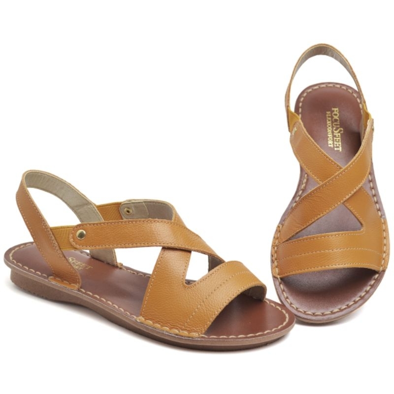 Sandália de Couro Legítimo macia flexível em promoção em Oferta na Shopee