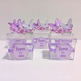 CAIXINHA DE ACRILICO LEMBRANCINHA COM NOME JARDIM DAS BORBOLETAS em Oferta na Shopee