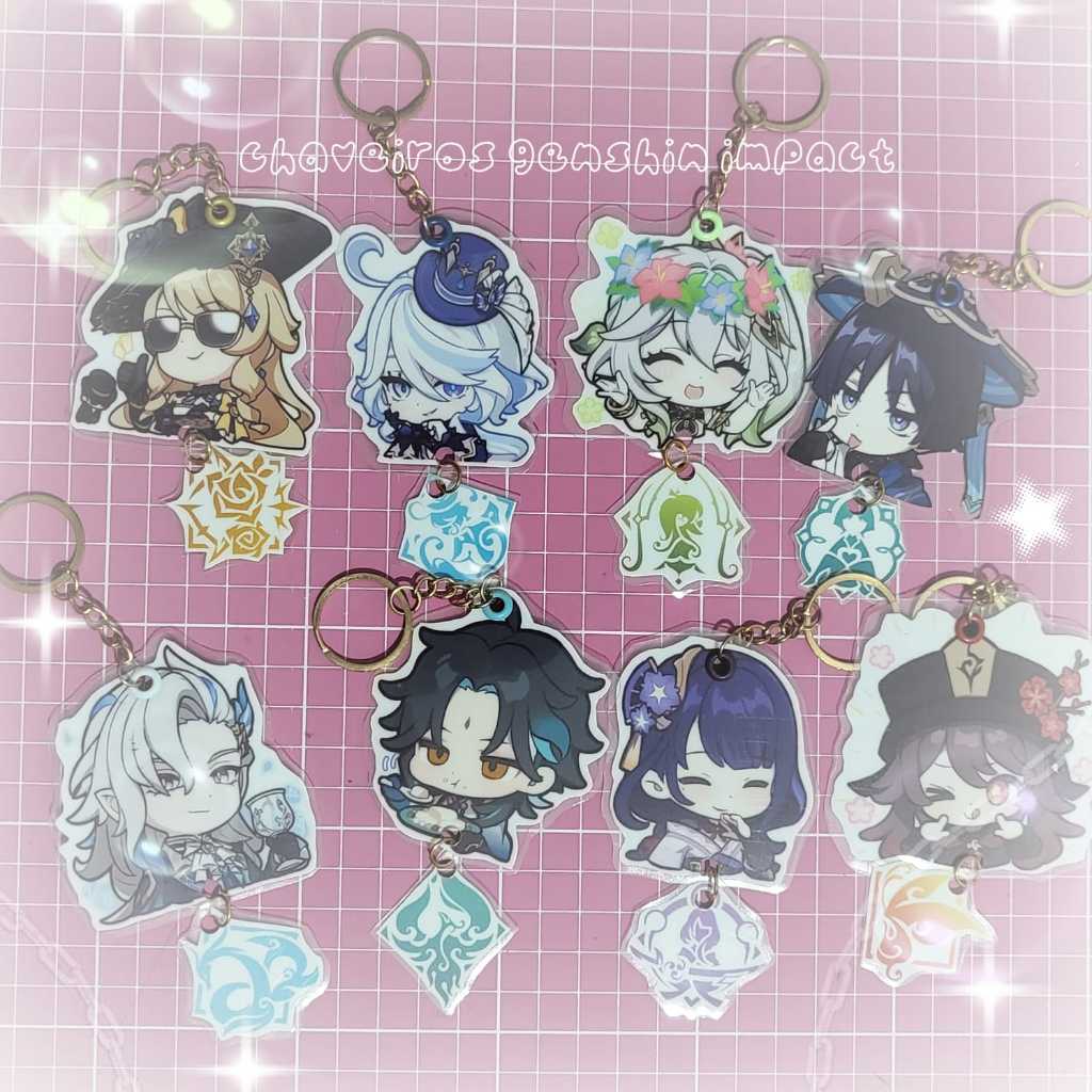 CHAVEIROS **PLASTIFICADOS** GENSHIN IMPACT [FANMADE] * em Oferta na Shopee