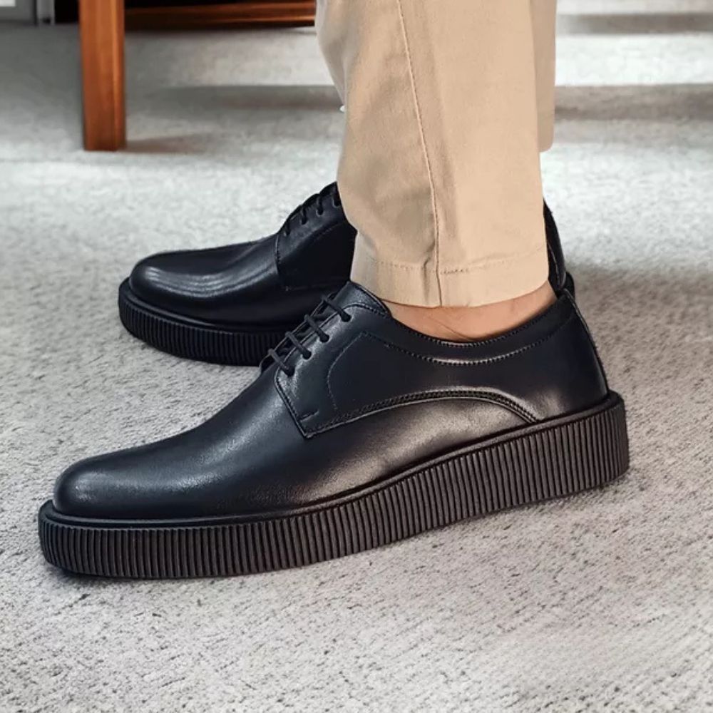 Sapato Social Masculino Derby Konna Casual Elegante Confortável Em Couro Cadarço Lançamento