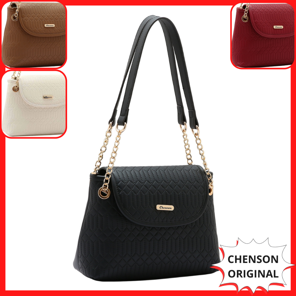 Bolsa para Festa Balada Feminina Pequena Chenson Original Matelassê Ombro Alça Corrente Dourada Luxo