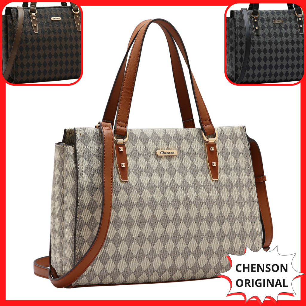 Bolsa Feminina Média Chenson Original Estampa Geométrica Mão Transversal Tiracolo Versártil Elegante