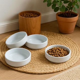 Comedouro Gato de Porcelana Branca – Tigela para Gato 230ml Pet Elegante Resistente Ração e Água em Oferta na Shopee