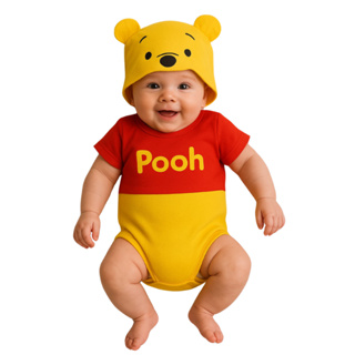 Body Bebê Temático Fantasia Ursinho Pooh em Oferta na Shopee