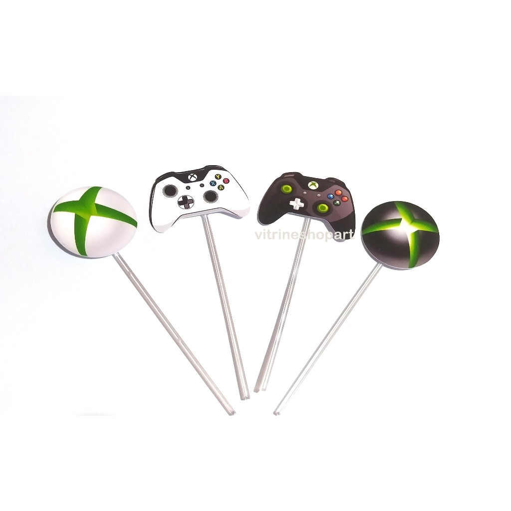 Tag Game Enfeite para Docinhos Topper Docinhos Vídeo Game Xbox Toppers Cupcakes Tema Vídeo Game Xbox