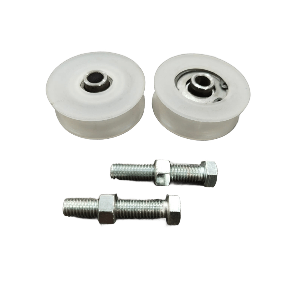Kit 02 Roldanas 2'' Polegadas Nylon p/ Portão Deslizante Canal Redondo 5/8 -  Com Parafusos
