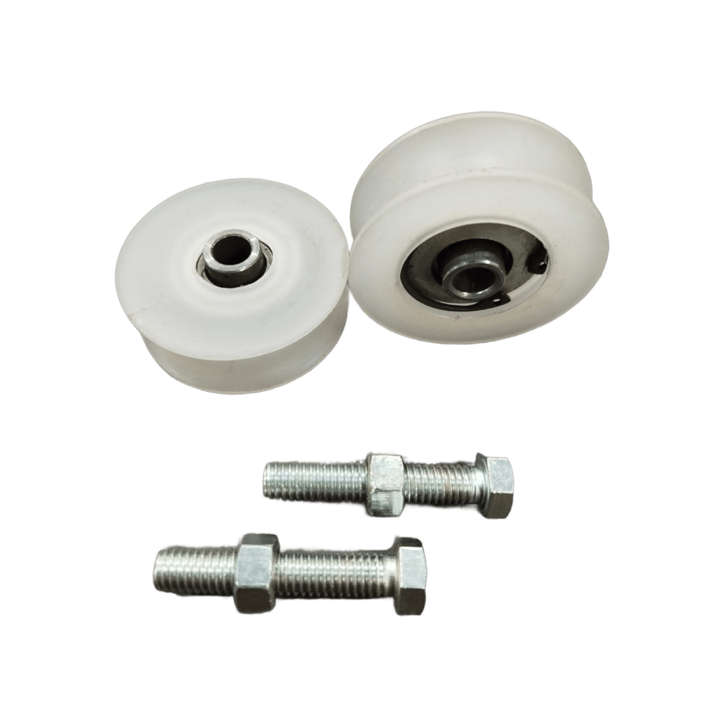 Kit 02 Roldanas 3'' Polegadas Nylon Canal Redondo 5/8 para Portão Deslizante com Parafusos Imediato