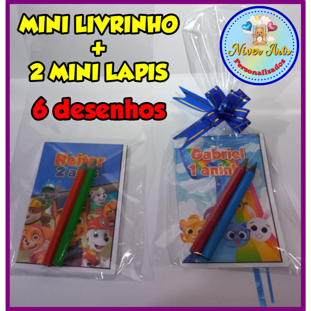 Mini Livrinho de Colorir COM MINI LÁPIS DE COR - Personalizado COM EMBALAGEM (QUALQUER TEMA) em Oferta na Shopee
