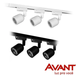 Kit Trilho Eletrificado Elegance 3 Spot 7W Luz Branca 6500K Bivolt Avant Casa Decoração Planejado