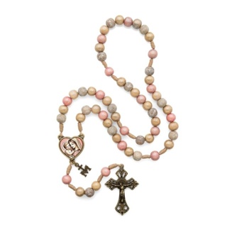 Terço Mãe de Todas as Mães Mariano Nossa Senhora em Madeira Imbuia Color Rosa em Oferta na Shopee
