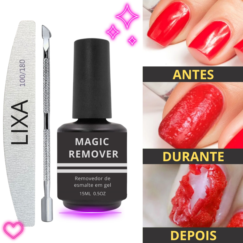 Removedor de Esmalte em Gel MAGIC REMOVER 15ML Removedor Removedor Magic