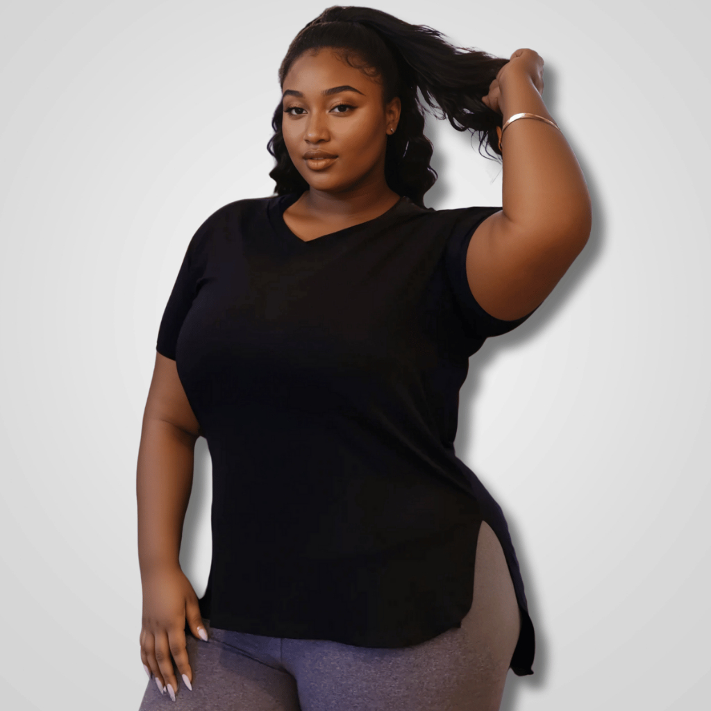 Blusa Plus Size Feminina Vest Legging Academia Cobre Bumbum Fitness Manga Curta