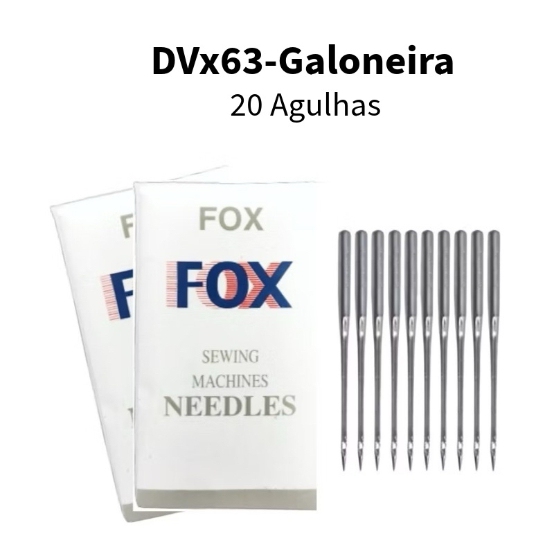 20 Agulhas DVx63 Galoneira Nº9/10/11/12/14/16/18 Maquina Costura Industrial em Oferta na Shopee
