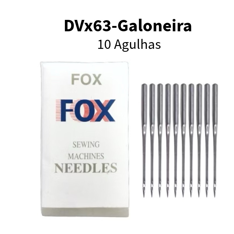 Agulha DVx63 Galoneira Industrial Nº9/10/11/12/14/16/18c/10un. FOX