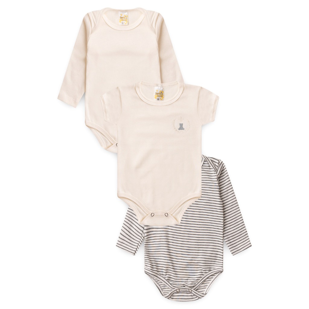 Kit Três Peças Body Menino e Menina em Oferta na Shopee