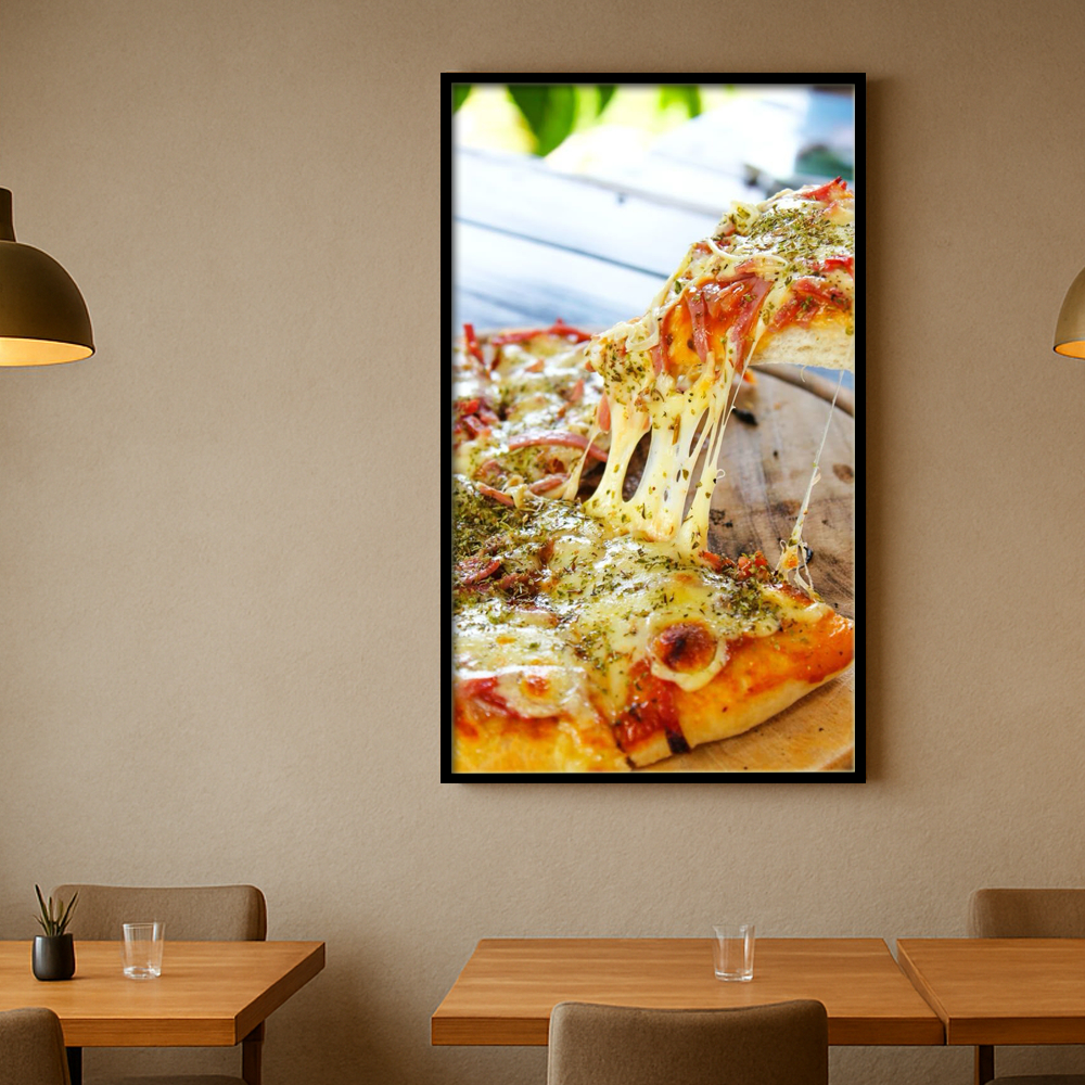 Quadro Decorativo Grande Peça Única Pizza - Decoração Pizzaria Comércio Placa Mdf
