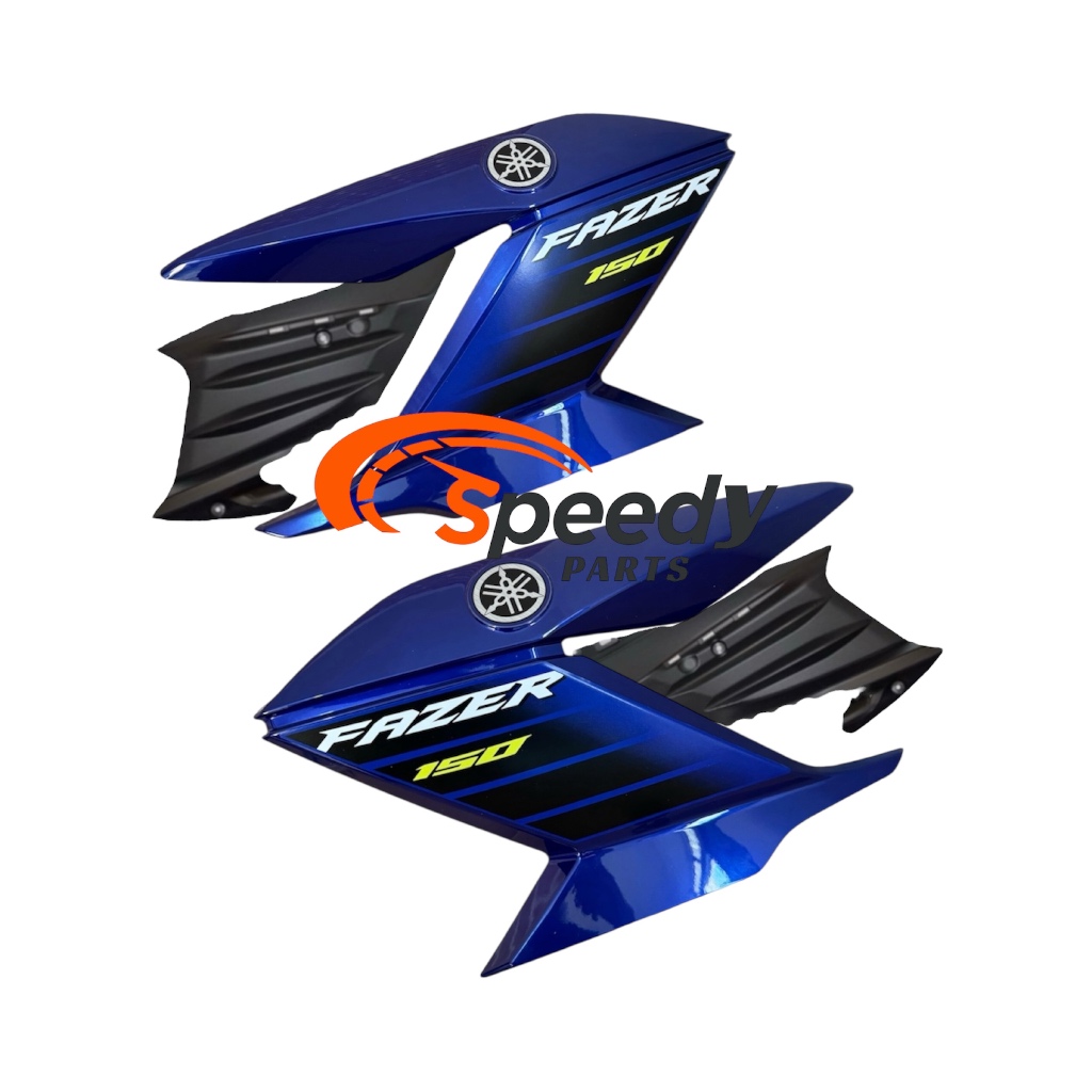 Par Aba do tanque Yamaha Fazer 150 Azul Metálico 2022 com Complemento