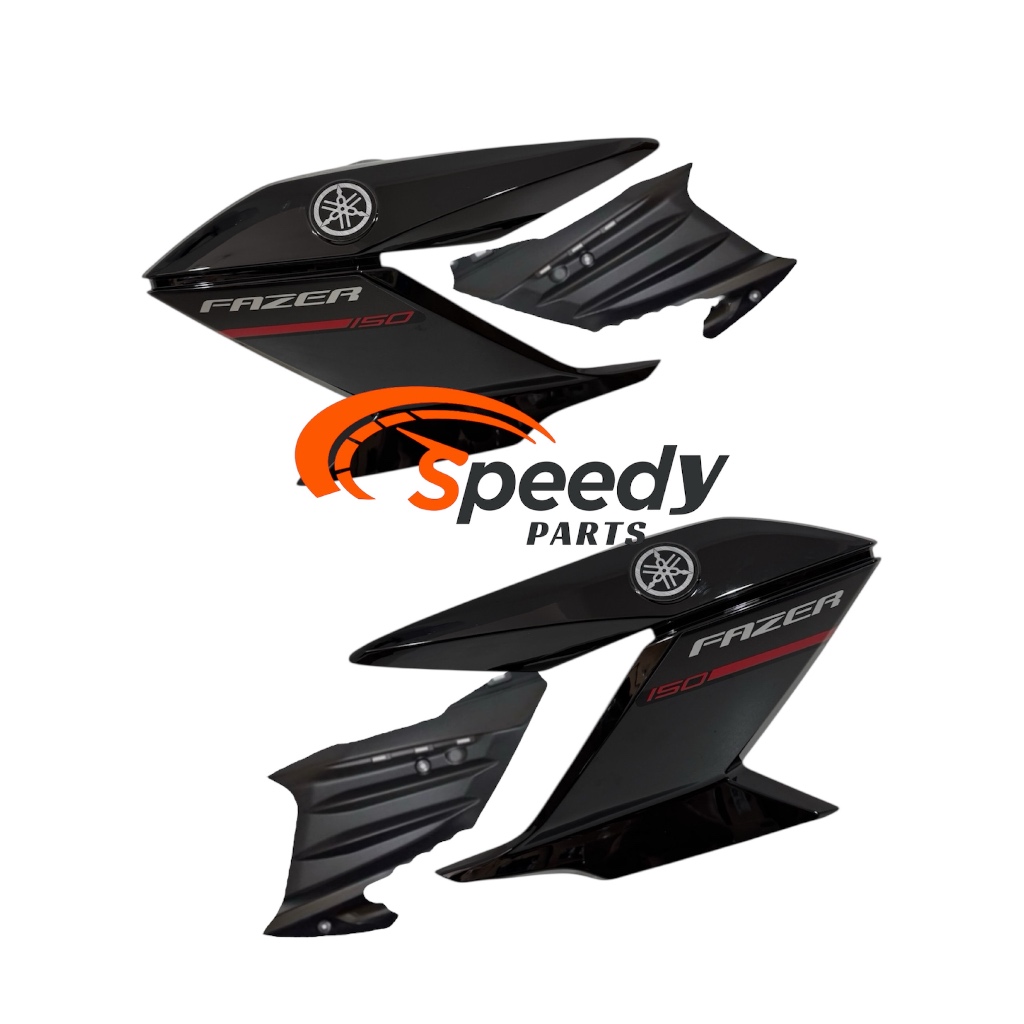 Par Aba do tanque Yamaha Fazer 150 Preto 2014/2015 com Complemento