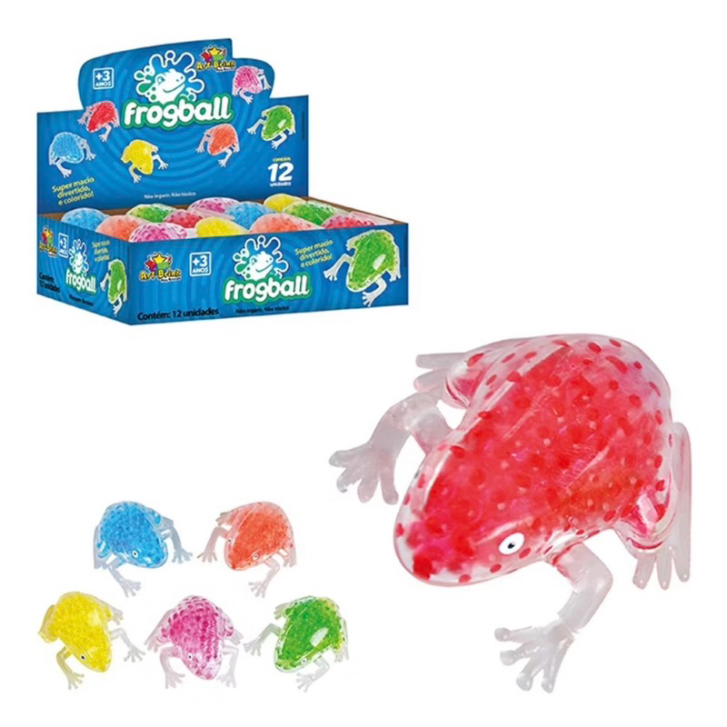 Sapinho de apertar frogball squish anti stress coloridos para apertar ou esmagar