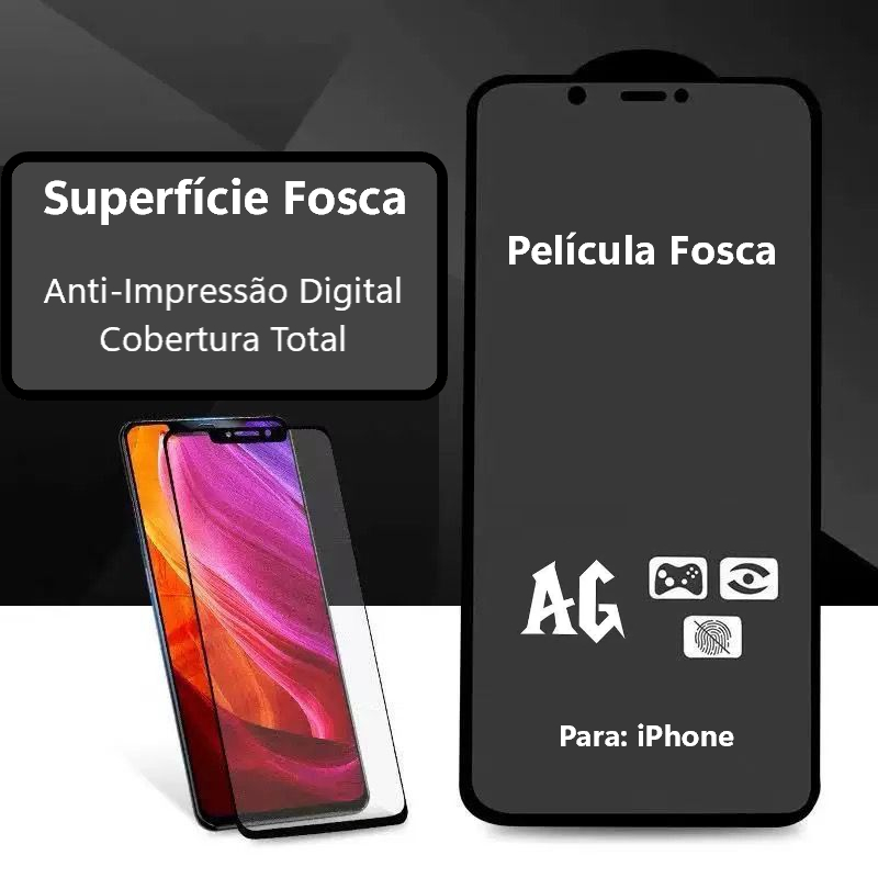 Película Fosca AG Á prova da Água para Iphone X XS Max XR 11 12 13 14 15 16 Pro Max Plus