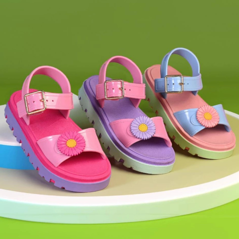 Sandália Papete Menina Bebe Flor Baby Infantil Feminina Confortavel Leve Lançamento