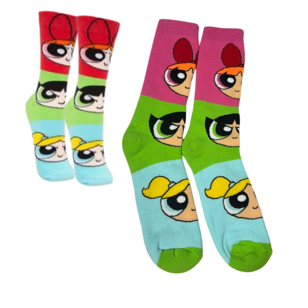Meias Menina Super Poderosas Infantil Juvenil Meia Divertida Colorida 34-39 em Oferta na Shopee