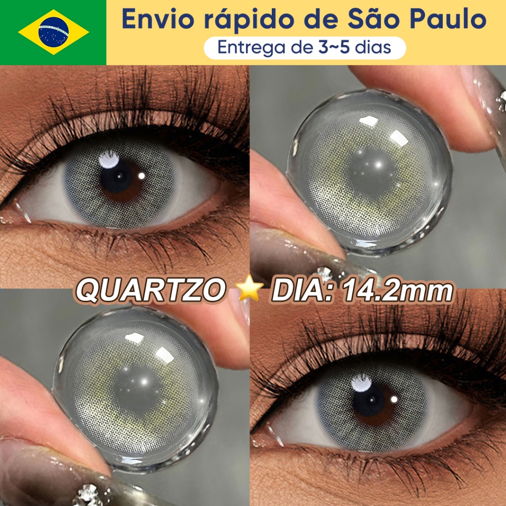 Freshgo 2 Peças Lentes De Contato Coloridas 14.2mm Natural Sem Borda Anual Uso  Cosmético Olhos