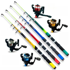 Kit 1-4 Vara De Pesca 60-120lbs Completa Com Molinete Esportiva Ao Ar Livre Robalo Portátil Com Linha