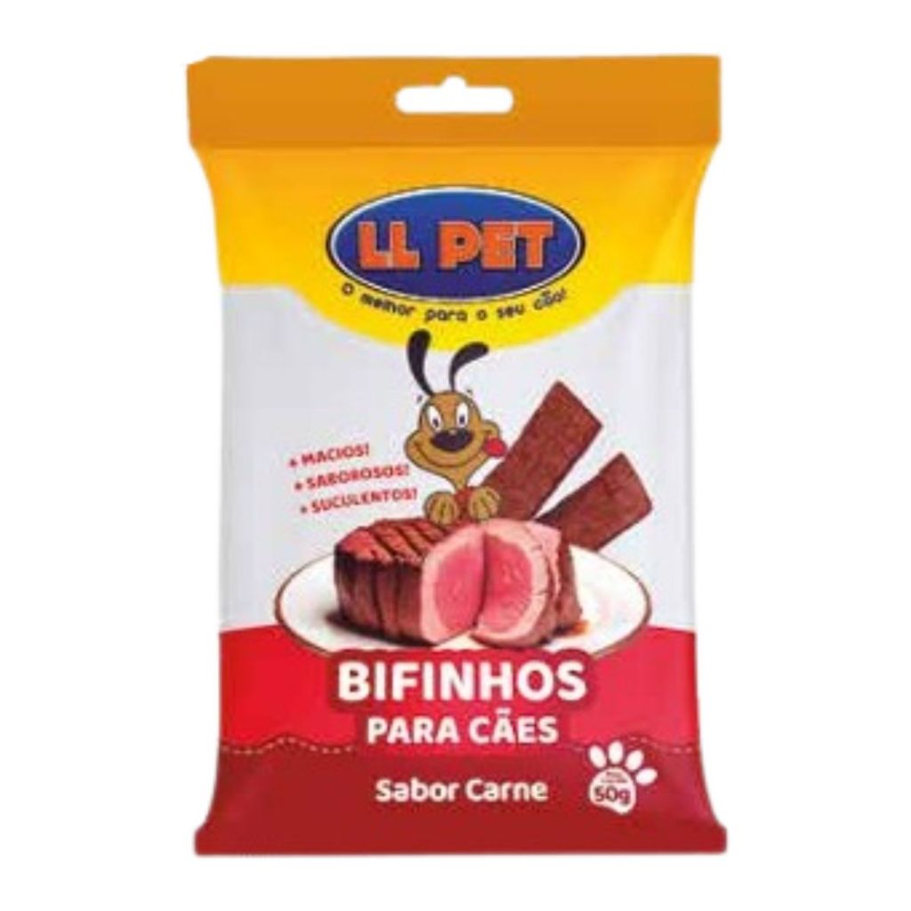 PETISCO BIFINHO PARA CÃES SABOR CARNE LL PET CX COM 20 UNIDADES