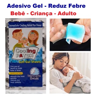 Adesivo Gel Compressa Refrescante Reduz Febre e Dor de Vacina Bebê Adulto Criança em Oferta na Shopee