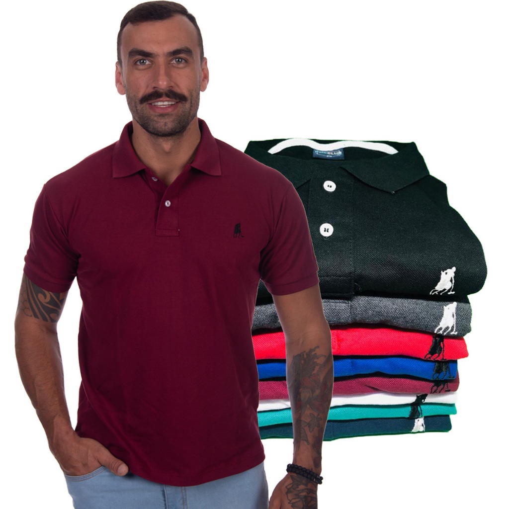 Camisa Gola Polo Masculina Camiseta de Algodão em Oferta na Shopee