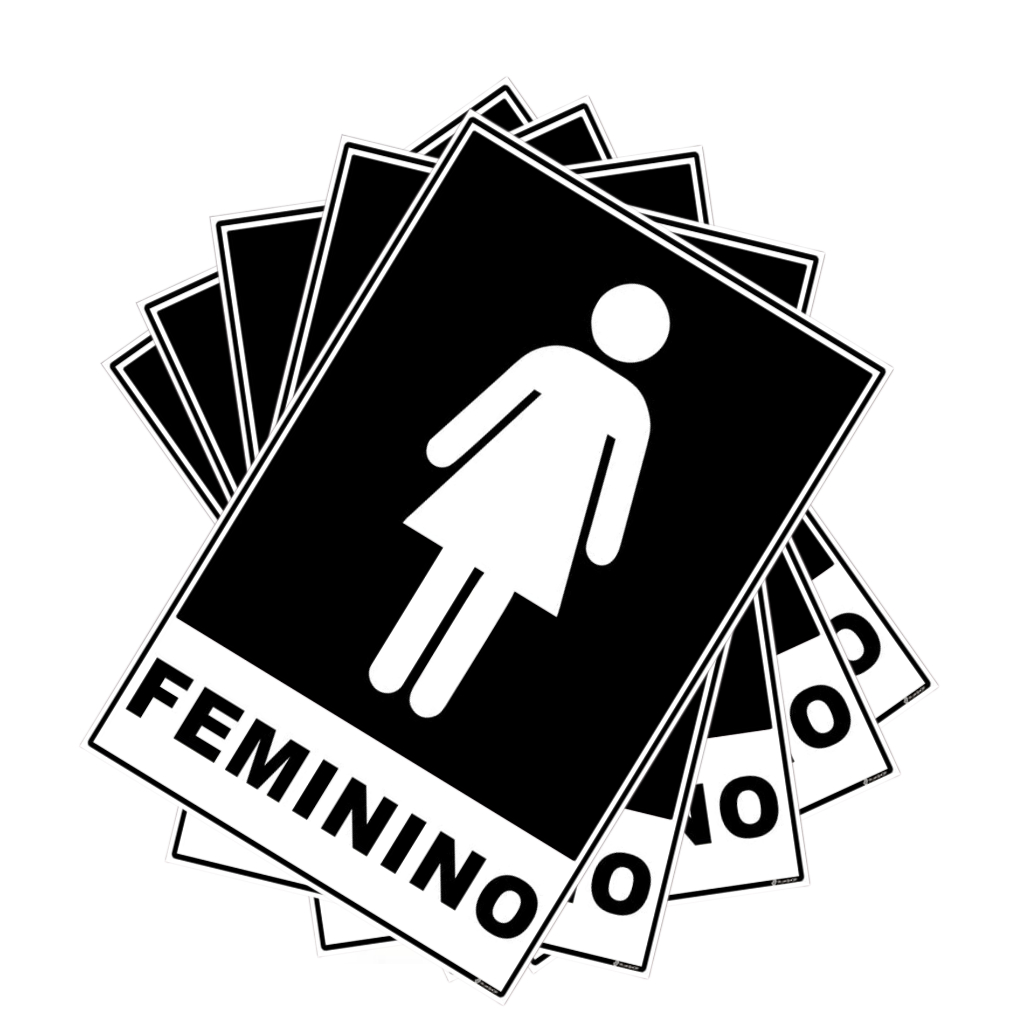 Placa Banheiro Feminino Sanitário Sanitário 20x15cm Utilidades