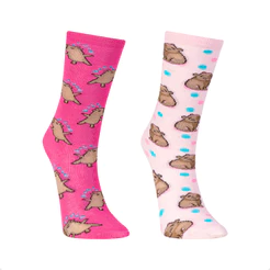 Kit 2 Pares Meia Capivara Cano Alto Infantil Fun Socks Algodão Divertida Estampada Escolar Criança