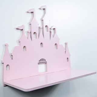 Prateleira infantil castelo rosa, ideal para quarto de princesa e organização de brinquedos e livros em Oferta na Shopee