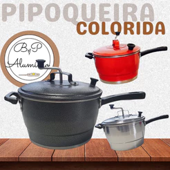 Panela De Pipoca Alumínio 22 Grande 4 Litros Cabo Baquelite Reforçado Premium