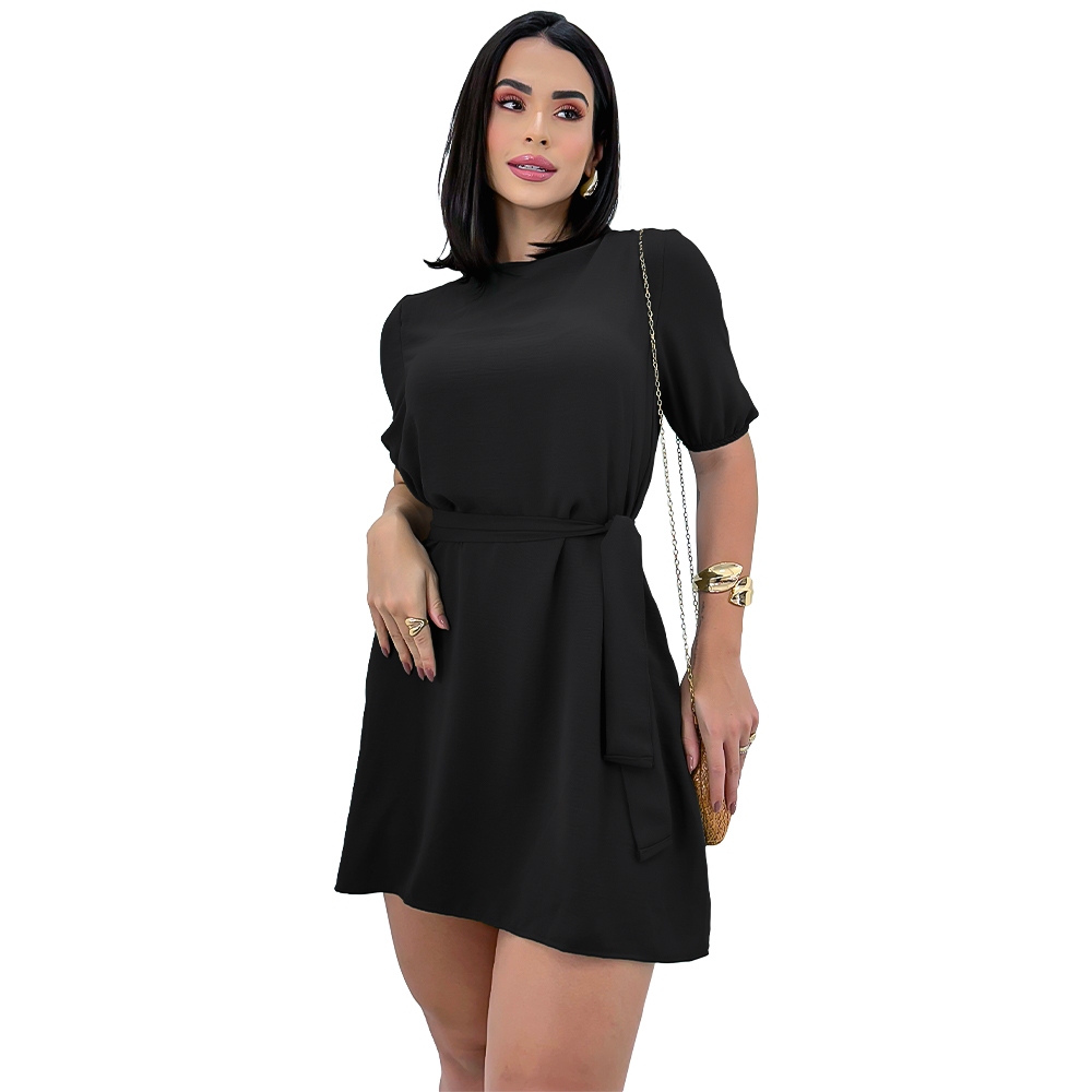 Macacão Feminino Curto Soltinho Manga Bufante Crepe Short Saia em Oferta na Shopee