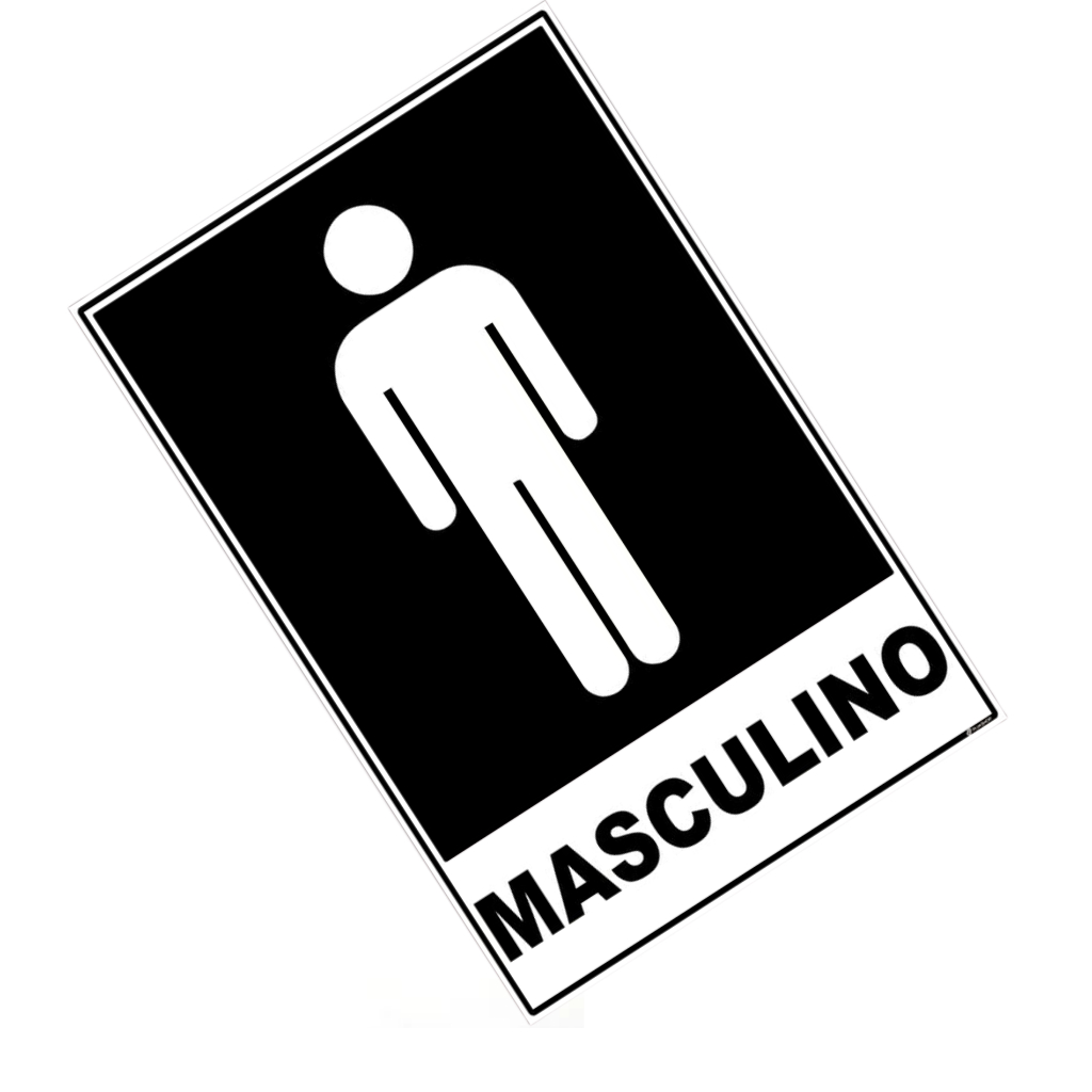 Placa Banheiro Masculino Sanitário 20x15cm Vestiário Sinalização Utilidades Piscina