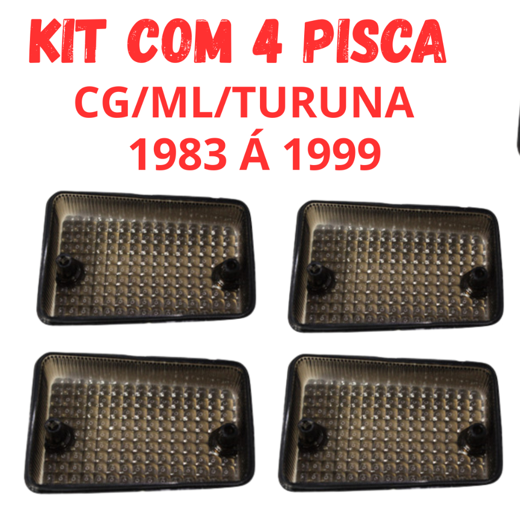 Detalhes do Kit 4 Lentes Pisca Seta Fumê CG 125 ML Turuna 1983 á 1999 4 Unidades Original Honda Restauração Moto