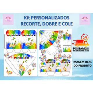 TEMA PINTANDO O 7 LEMBRANCINHA COM 90/180 ITENS COM OU SEM NOME em Oferta na Shopee