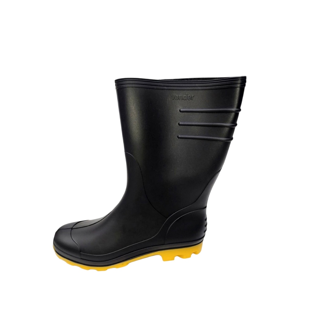 BOTA PRETA PVC SOLA AMARELA VONDER TAMANHO 41