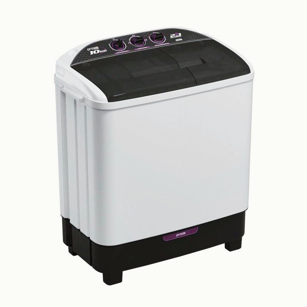 Máquina De Lavar, Tanquinho e Centrifuga 10kg 2 Em 1 Branca Twin Tub 127V  Praxis