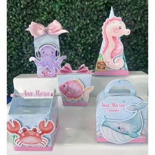 Kit festa fundo do mar menina /Personalizados fundo do mar/ Lembrancinhas fundo do mar / Festa Infantil/ animais