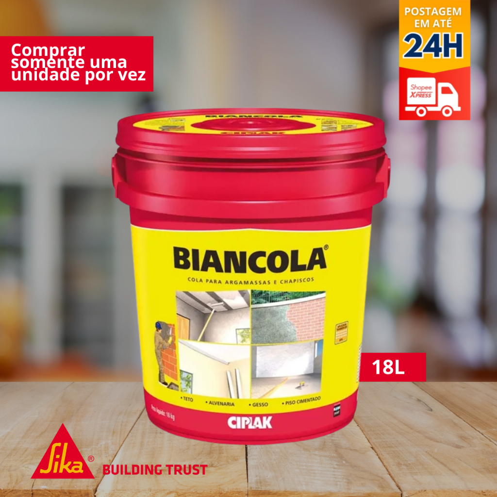 Ciplak Biancola Adesivo Para Chapisco Reboco Melhora Argamassa Balde 18 L Sika