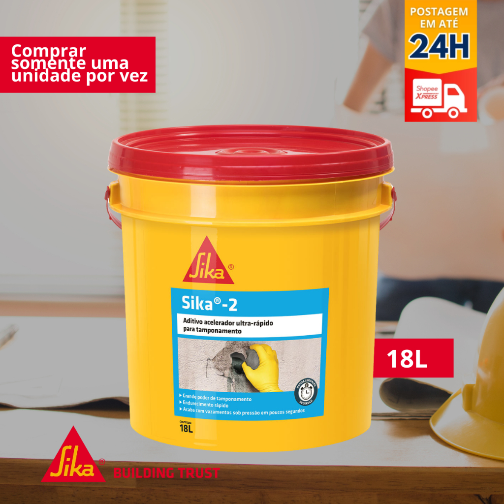 Sika 2 Aditivo Impermeabilizante Sela Fissuras e Buracos Balde 18L - SIKA em Oferta na Shopee