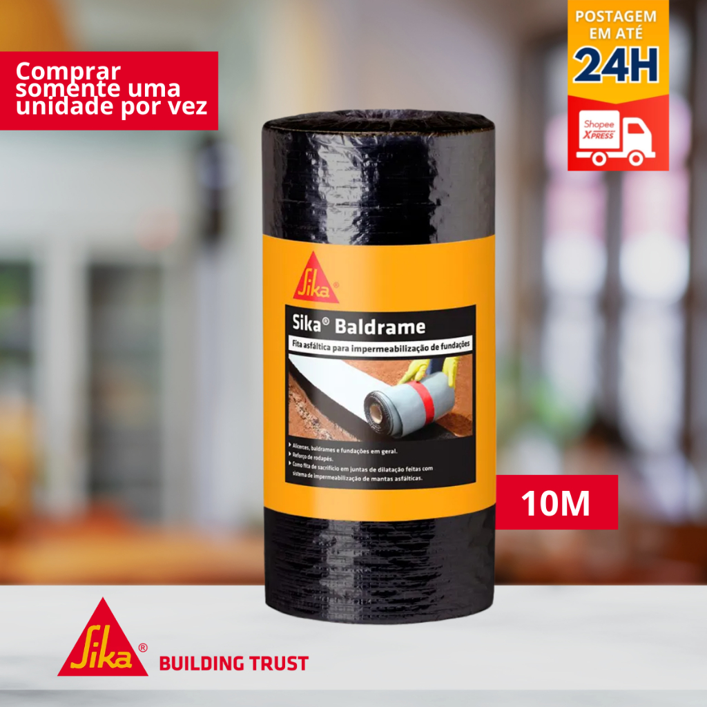 Baldrame Manta Asfáltica Autoadesiva para Alicerce Rolo 30cm x 10m - SIKA