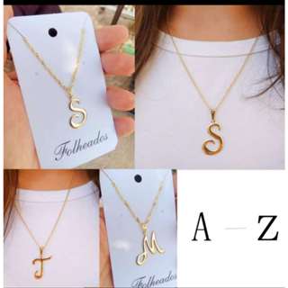colar corrente Aço ou folheado feminino masculino adultos infantil menino menina nome inicia letra em Oferta na Shopee