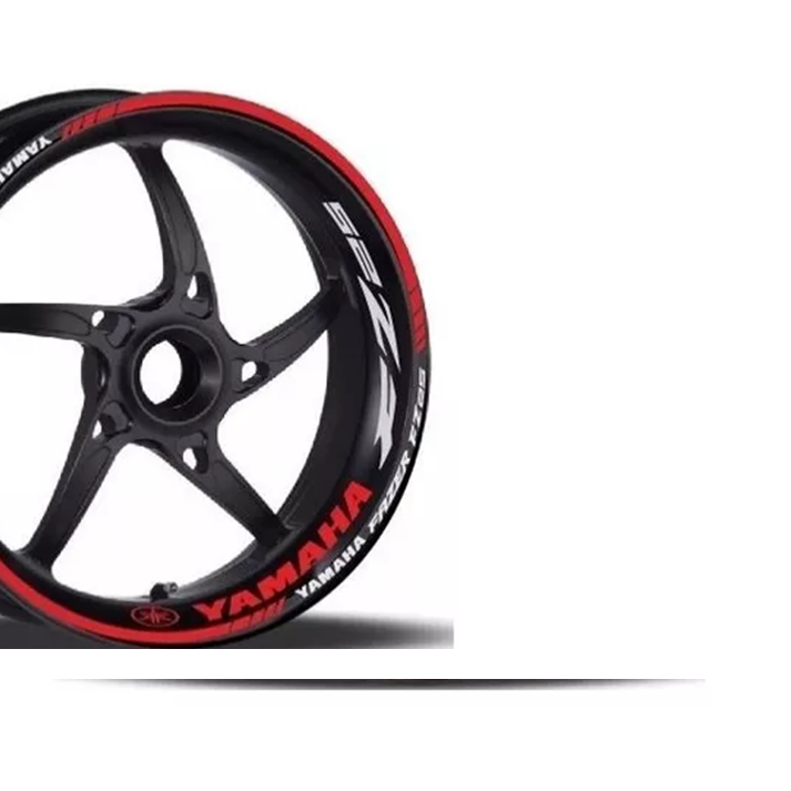 Kit Adesivos Completo + Friso + Ploters + Adicionais de Roda Moto Yamaha fz250 Personalizado p/ 2 Lados Fz 25 Vermelho